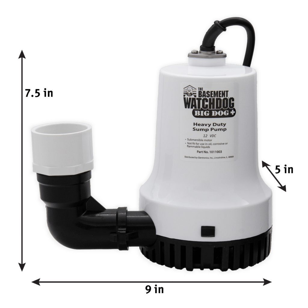 The Basement Watchdog Big Dog CONNECT (BWD12-120C) backup pump dimensions L 9