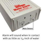 The alarm on The Watchdog Water Alarm will sound when in contact with as little as 1/32-inch of water
