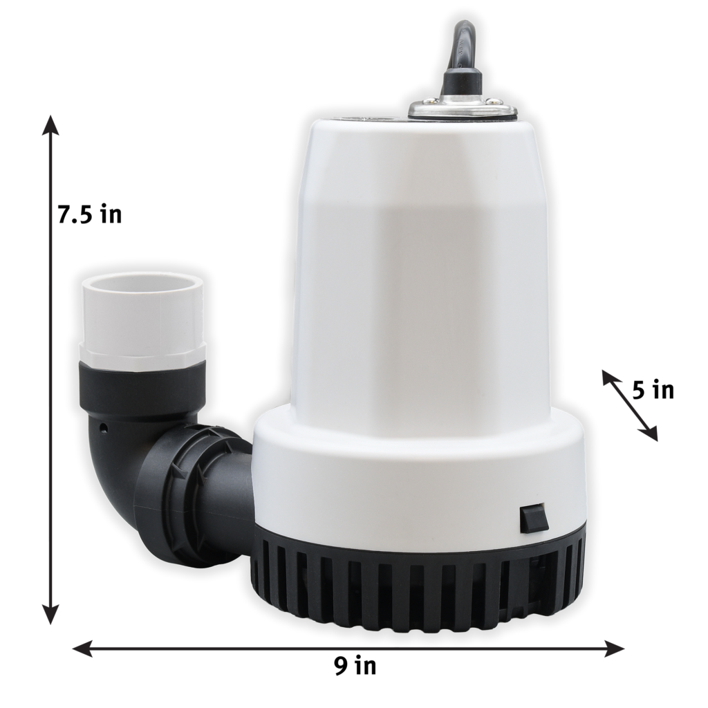 BWD12-120C Big Dog Backup Pump Dimensions