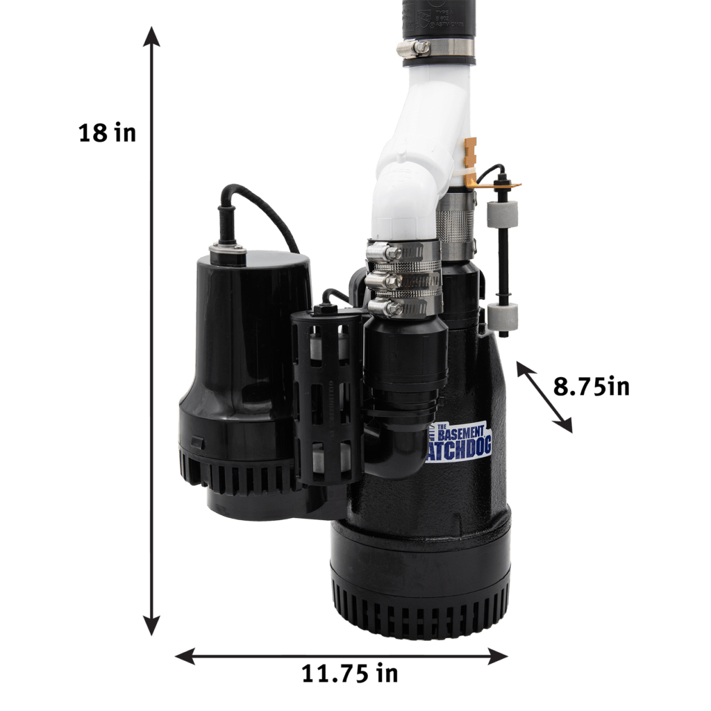 The Basement Watchdog Big Combo (CITS-50) system dimensions L 11.75