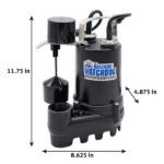 The Basement Watchdog SI-33V Primary Pump with Exterior Dimensions