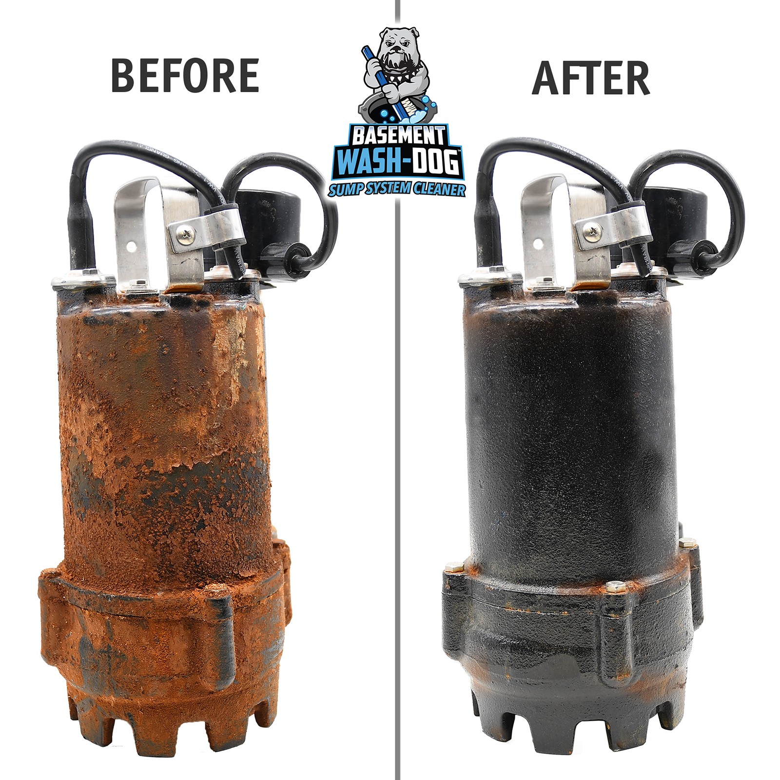 Review the amazing transformation: before using Basement Wash-Dog (WDT20) and after