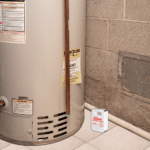 The Basement Watchdog BW-WA360 water alarm used near a hot water tank