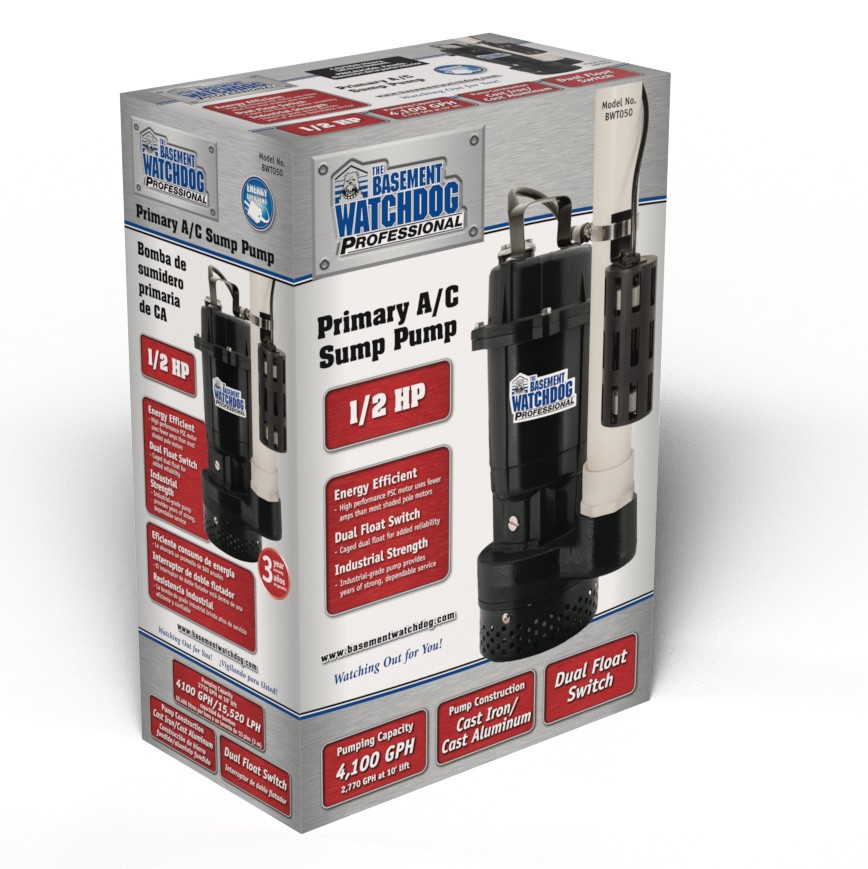 The Basement Watchdog BWT050 Primary Pump retail carton