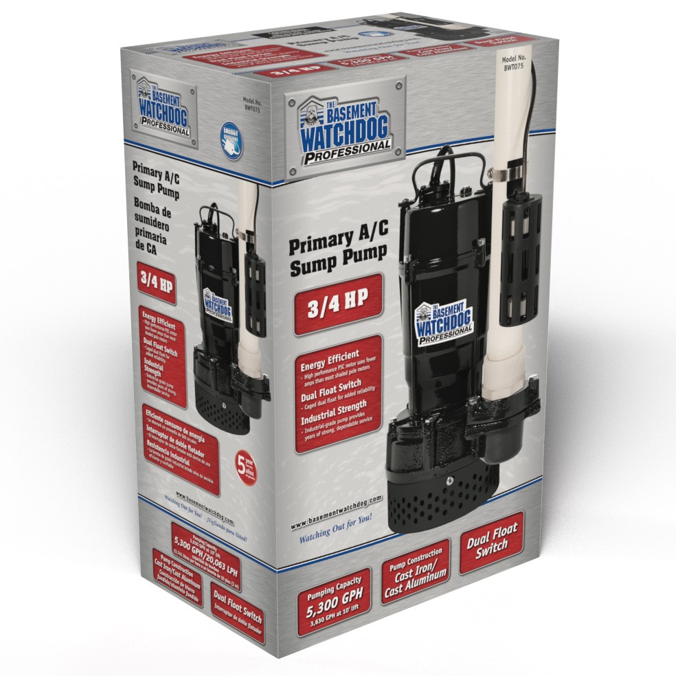 The Basement Watchdog BWT075 Primary Pump retail carton