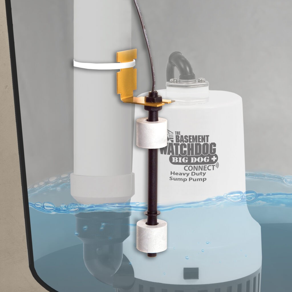 The Basement Watchdog Big Dog CONNECT (BWD12-120C) has a Dual Float Switch, which provides two floats capable of activating the pump