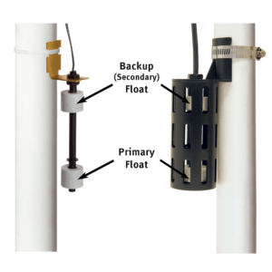 The Basement Watchdog caged dual float and uncaged dual float