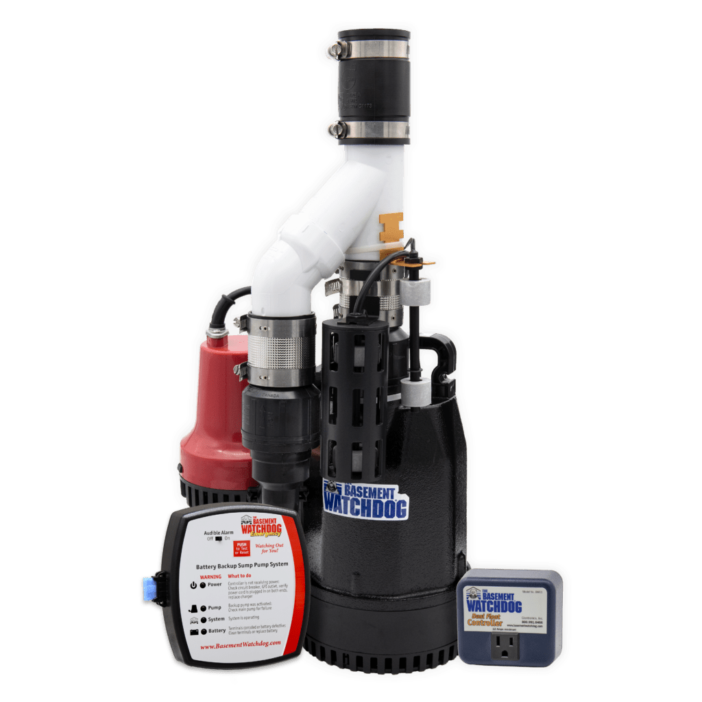 The Basement Watchdog Combo (CITE-33) preassembled primary and battery backup pumps system with controllers for both pumps