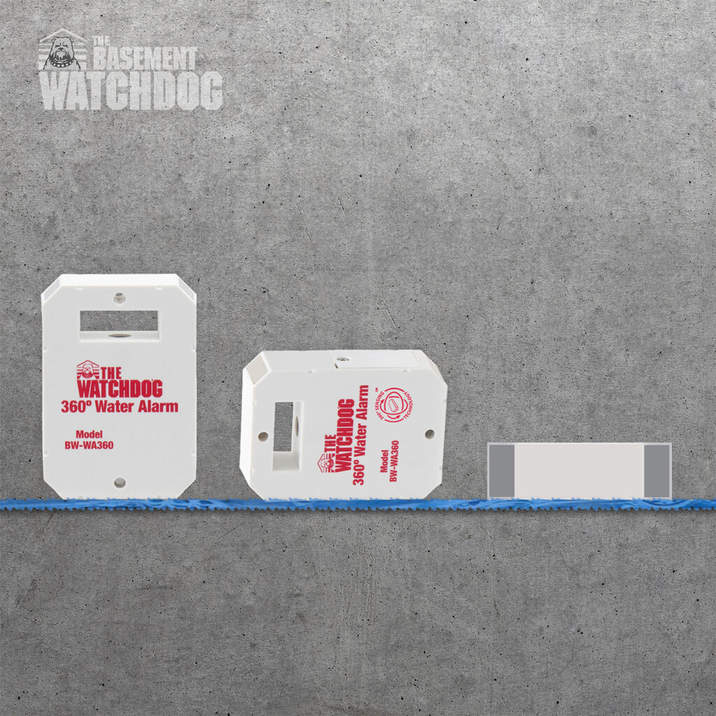 The Watchdog 360˚ Water Alarm (BW-WA360) senses water on all sides