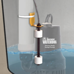 The Basement Watchdog Special (BWSP) backup pump with Dual Float Switch for reliable activation of the pump