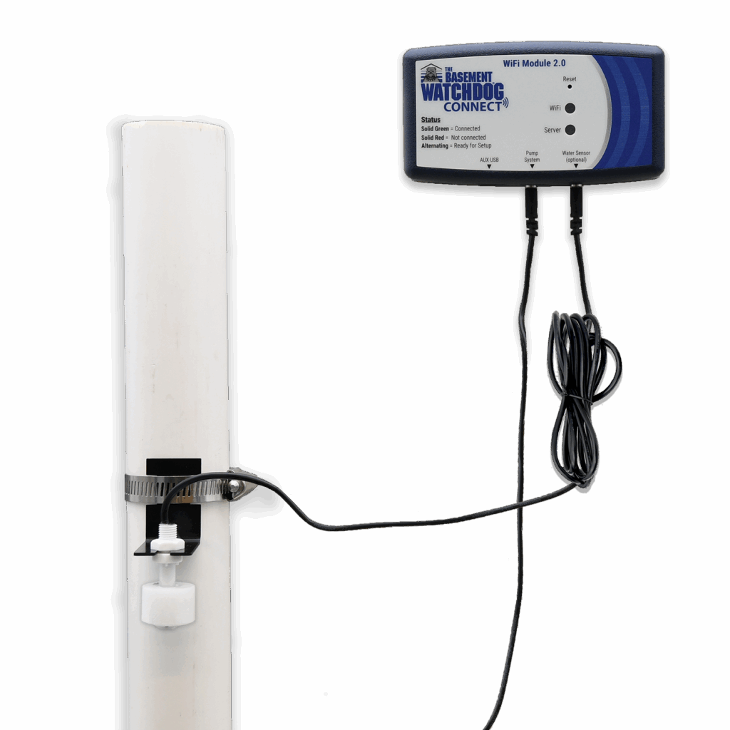 The Water Sensor Accessory (BW-WS) plugs into the WiFi Module (BW-WiFi2)