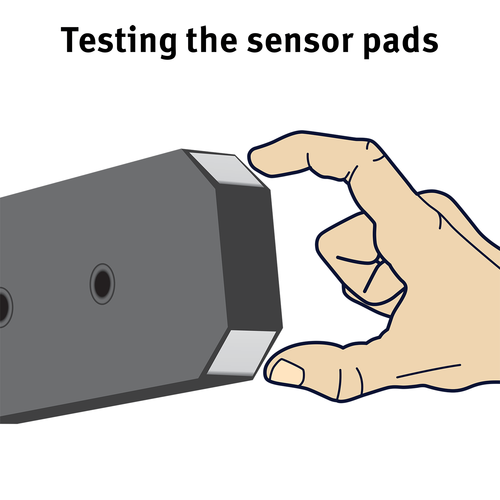 Fingers testing the 360˚ Water Sensor (BW-WS360) sensor pads