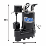 The Basement Watchdog SI-50V primary sump pump dimensions L 9