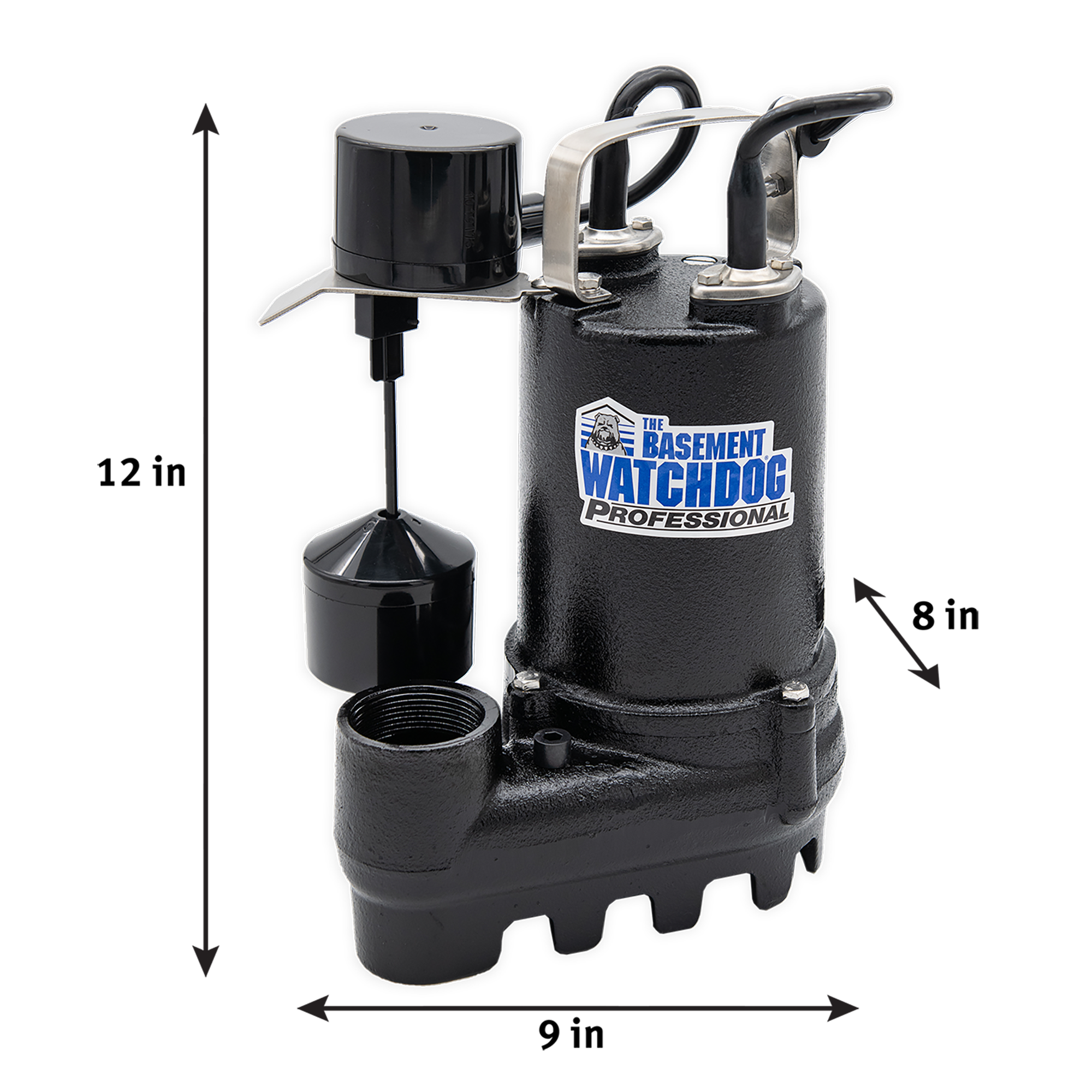 The Basement Watchdog SI-50V primary sump pump dimensions L 9