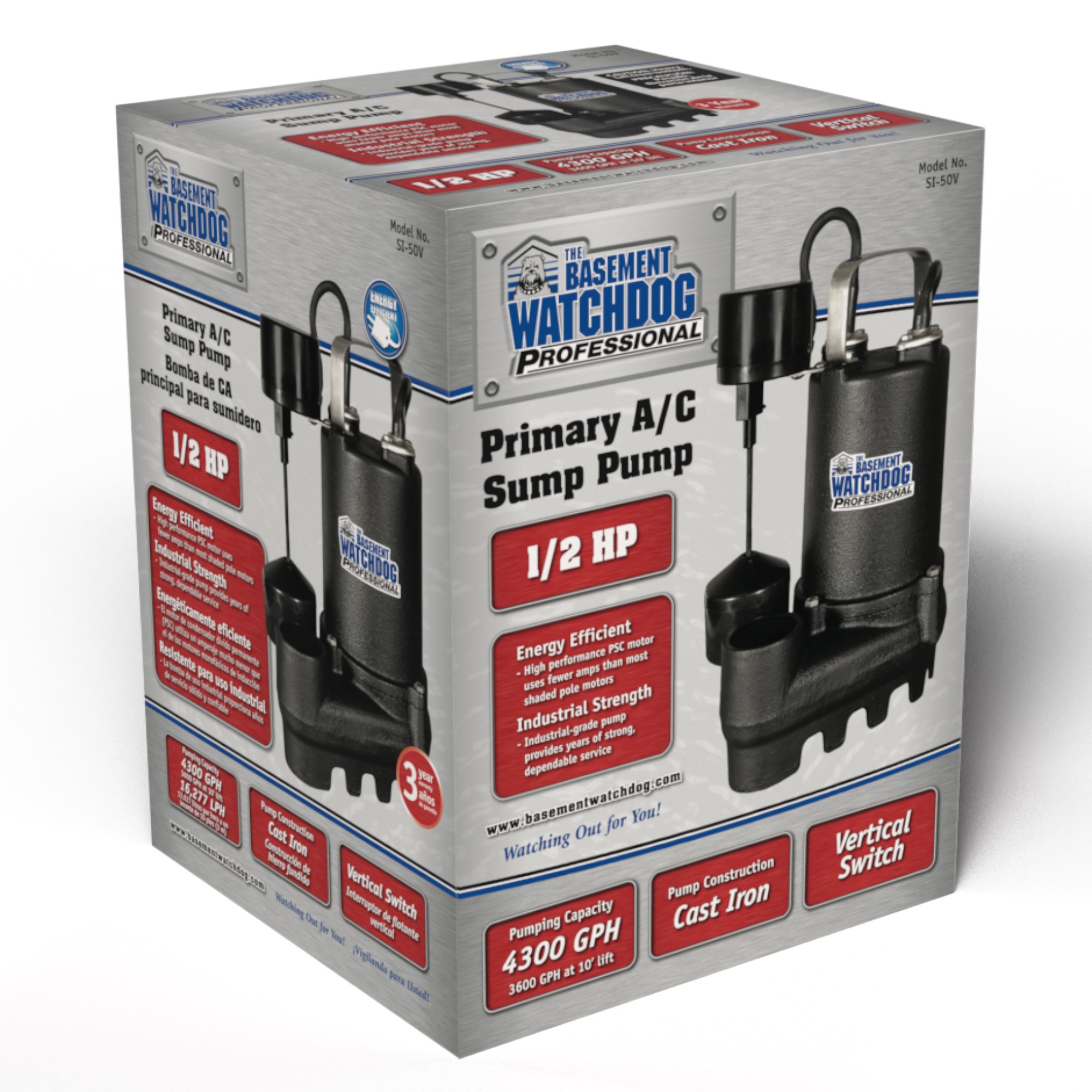 The Basement Watchdog SI-50V AC primary sump pump retail carton