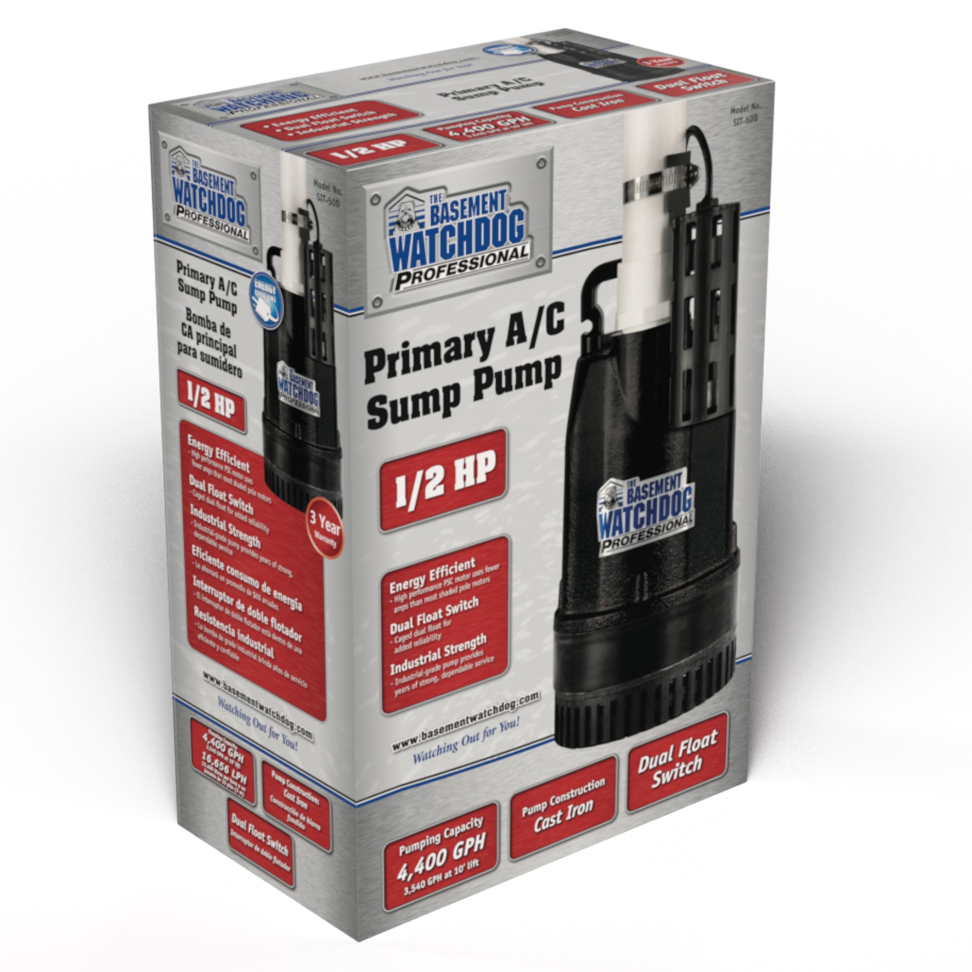 The Basement Watchdog SIT-50D AC primary sump pump retail carton