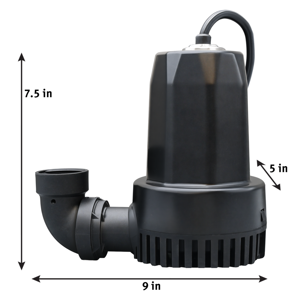 The Basement Watchdog Special (BWSP) battery backup sump pump dimensions L 9