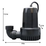 The Basement Watchdog Special (BWSP) battery backup sump pump dimensions L 9